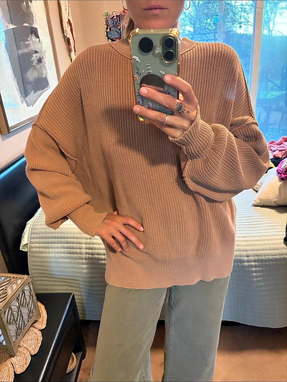Aerie Brown Knit Sweater Size XS